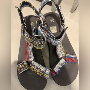 Source Unknown Multicolor Beaded Sandals